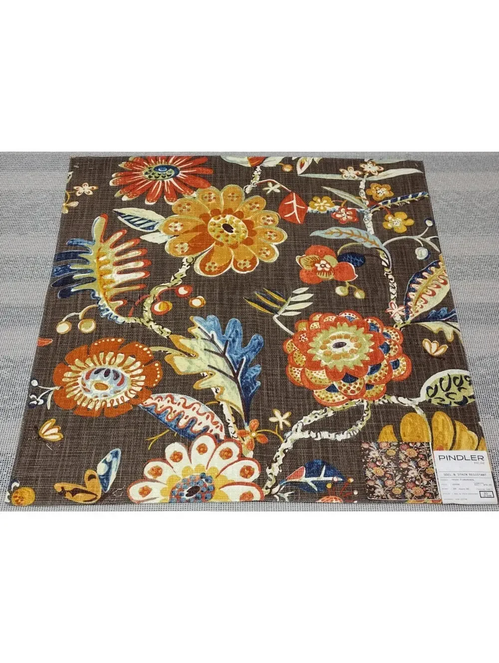 Bohemian Floral Wild Big Flowers Pindler Cotton Designer Fabric Sampler 23 x 23